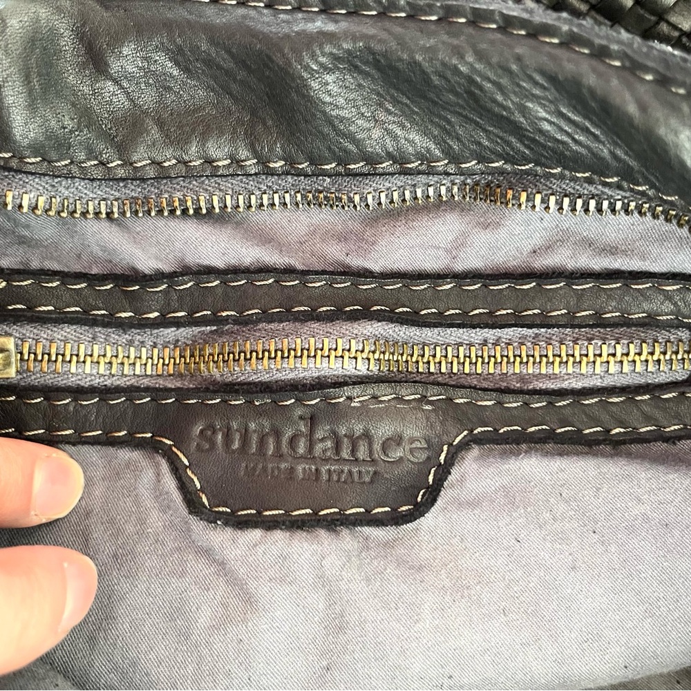 Sundance Black Leather Woven Shoulder Bag, Made in Italy by Wepell 🇮🇹 - Picture 11 of 11